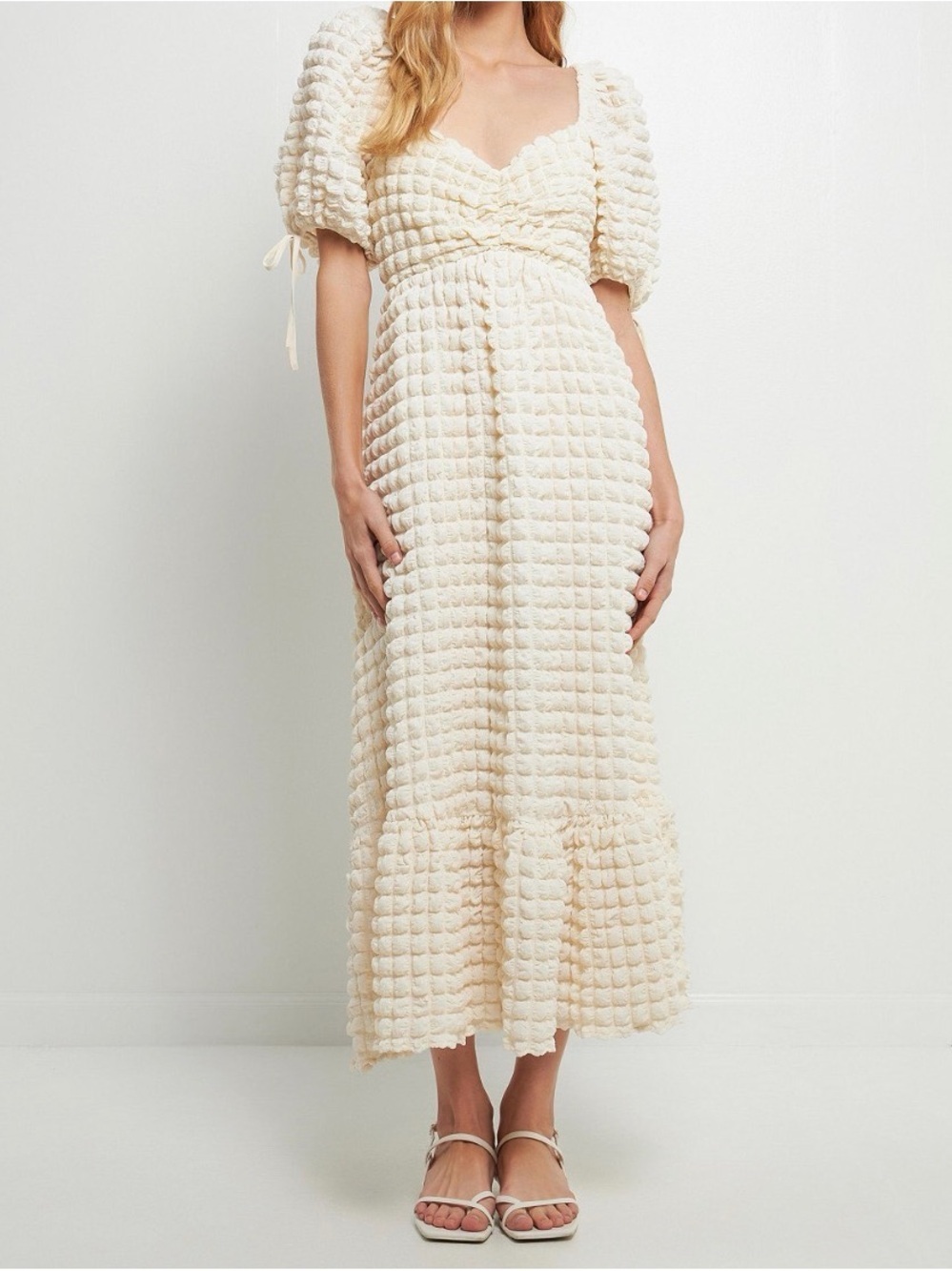 Endless Rose /Ivory Textured Maxi Dress